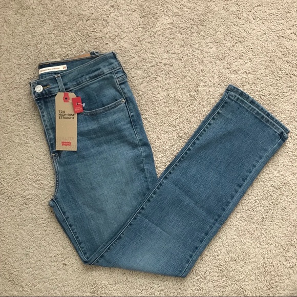 levi's 724 high rise straight jeans second thought